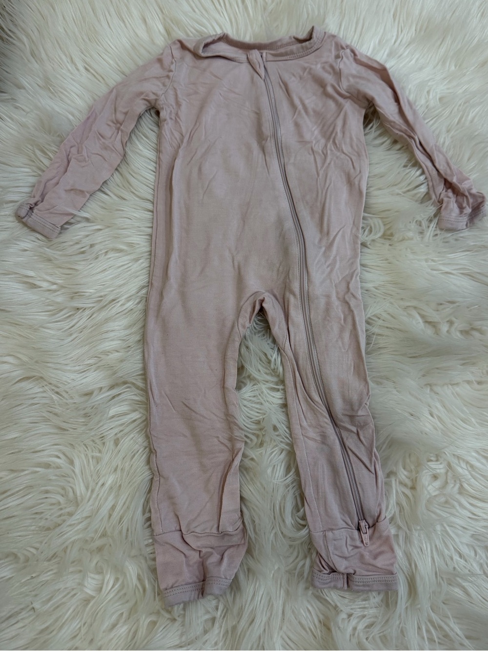 Kyte BABY Blush Pink Long-Sleeve Zippered One-Piece Romper